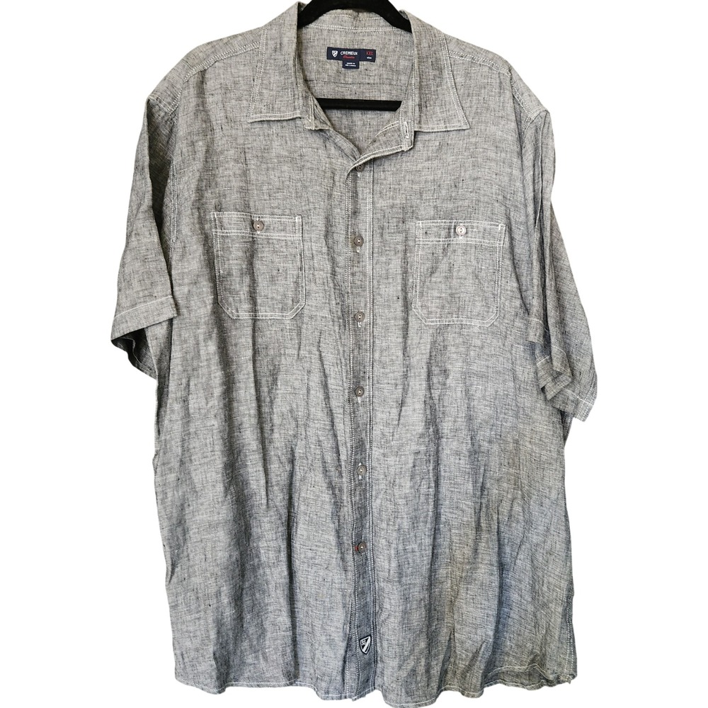 Daniel Cremieux Shirt Men's Size XXL Collection Button Down 100% Linen Gray